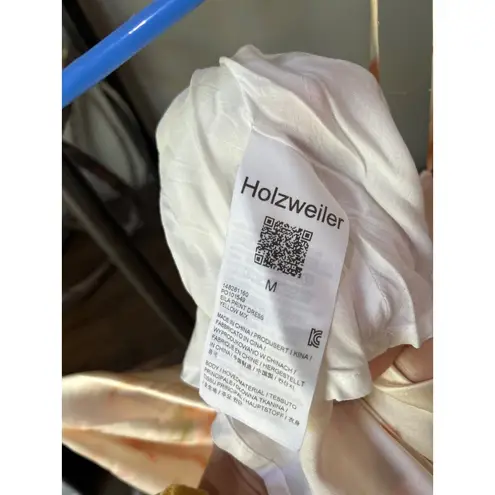 Holzweiler Eila Satin Floral Maxi Slip Dress Yellow Womens Size Medium