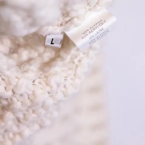 Ulla Johnson Women's Alpaca Wool Blend Knit Crew Neck Pullover Sweater Ivory L