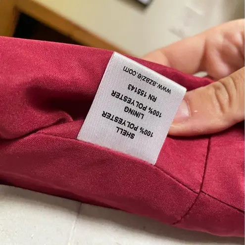 Azazie Burnt Brick Red Ruffle Halter Top Maxi Bridesmaid Gown 16