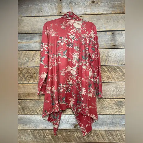 Soft Surroundings New Medium Draped Jacket Cardigan Rustic Botanical Faux Suede