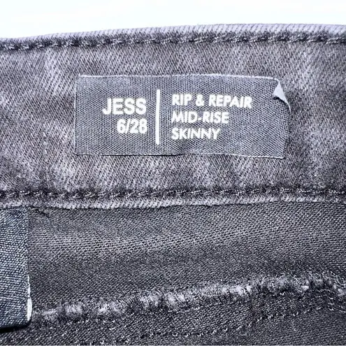 Buffalo David Bitton Black Jess Rip & Repair Mid-Rise Skinny Distressed Jeans-28