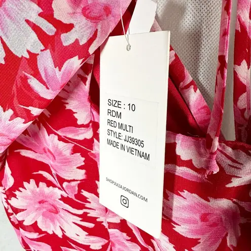 Julia Jordan Floral Long Sleeve Chiffon Dress in Red
Multi Size US 10