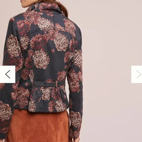 Marrakech (Anthropologie) Floral Walsh Jacket in Black and Red Size S