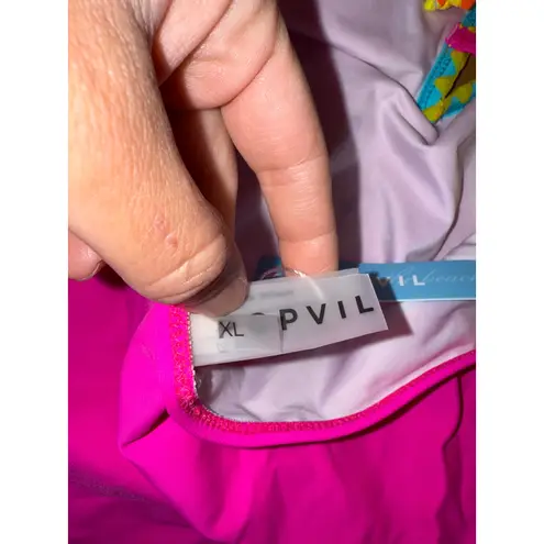 Popvil XL One Piece Swimsuit Hot Pink Criss Cross Bathing Suit neon bathing suit