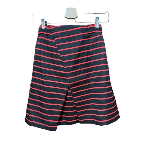 Proenza Schouler Striped Jacquard Suiting Wrap Skirt Black Red Size 4