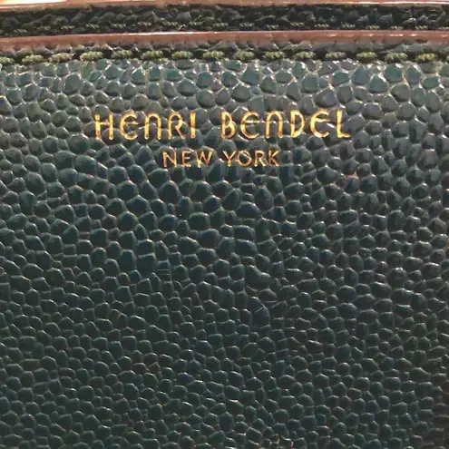 Henri Bendel CARLYLE Caviar Tumbled Teal Leather Satchel Bag with Original Strap