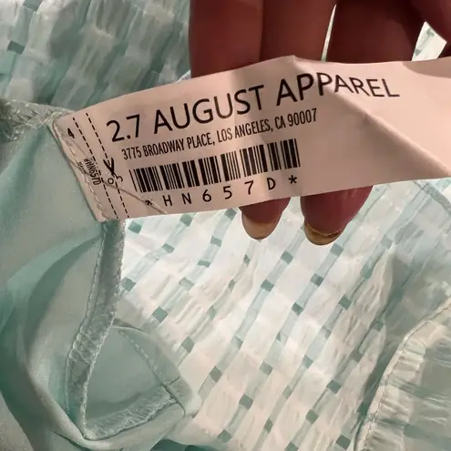 English Factory GINGHAM TIERED MIDI DRESS Medium NWT Mint color short sleeve