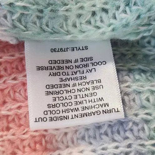 Hooked Up Pastel Stripe Sweater NWT Size XL Pink Purple Green Pastel Sweater