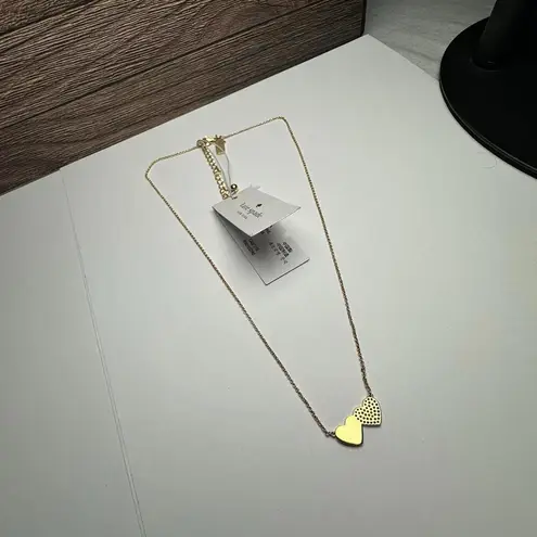 Kate Spade “ Mom” Engraved Rhinestone Gold Tone Necklace Signed NWT