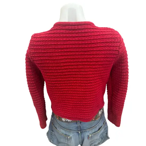CeCe Red Cardigan Sweater SMALL Blazer Preppy Ladies Who Lunch $119