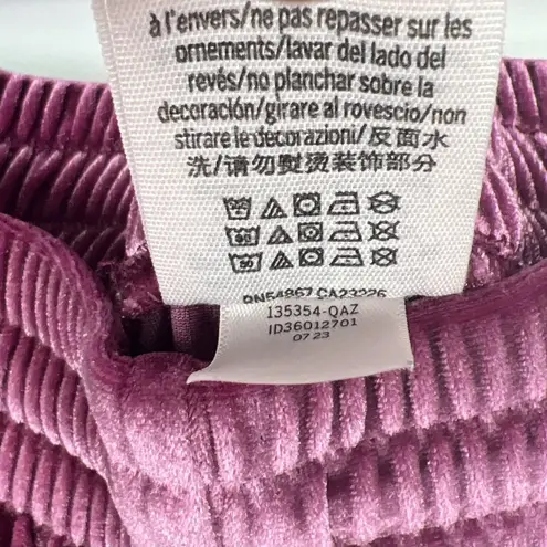 Victorias Secret XXL PINK Velour Shine Logo Wide Leg Pants Rhinestones Pockets Purple Size undefined