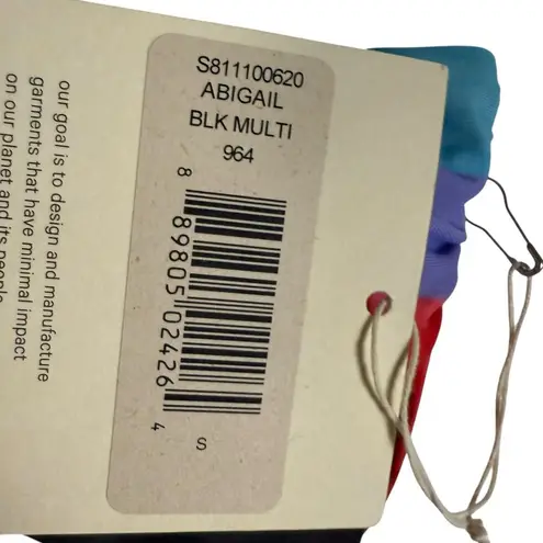 Mara Hoffman Abigail Sunglow Stripe Multicolor Strapless Bandeau Bikini Top S