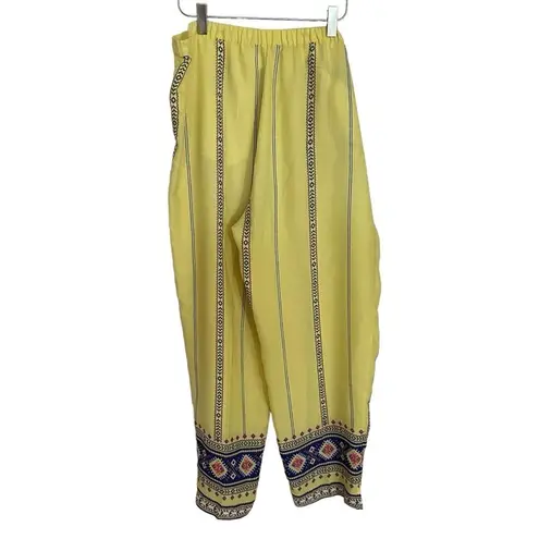 Soft Surroundings Laguna Boho Bohemian Crop Pants Yellow Women’s Size Large