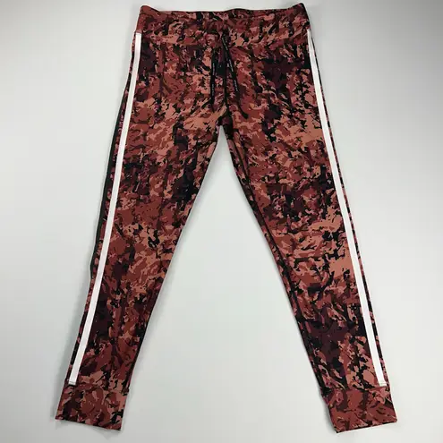 Avec Les Filles Camouflage Rose Black Leggings Double Racing Stripe Size XL