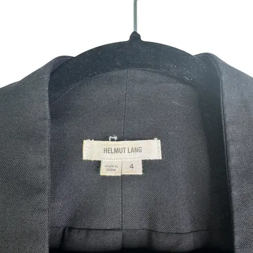 Helmut Lang Black & White Semi Cropped Structured Blazer Linen Blend 4 Designer