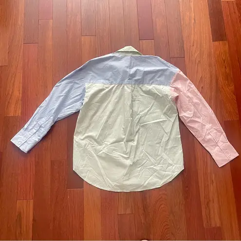 Abercrombie & Fitch Abercrombie Pastel Colorblock Oversized Button Up Shirt