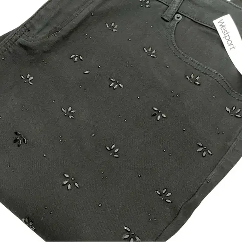 Westport NWT Mid-Rise Straight Leg Signature Fit Black Embellished Jeans 18W