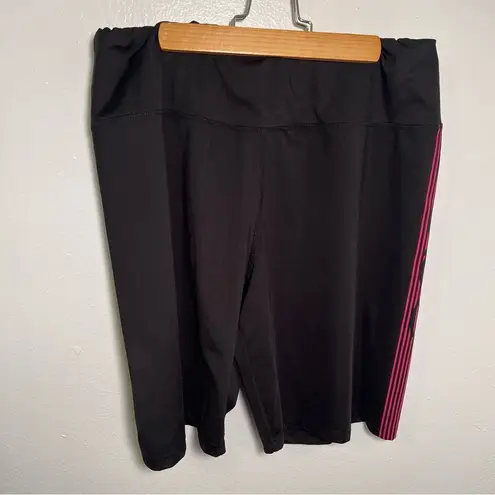 Bebe  Sport Bike Shorts Black Pink Stripe