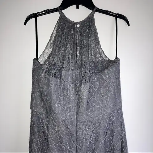 Dessy Collection Vivian Diamond Evening Gown 16 Gray