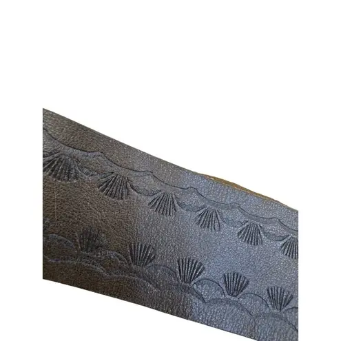 Vintage Womens Brown Leather Belt With Silver