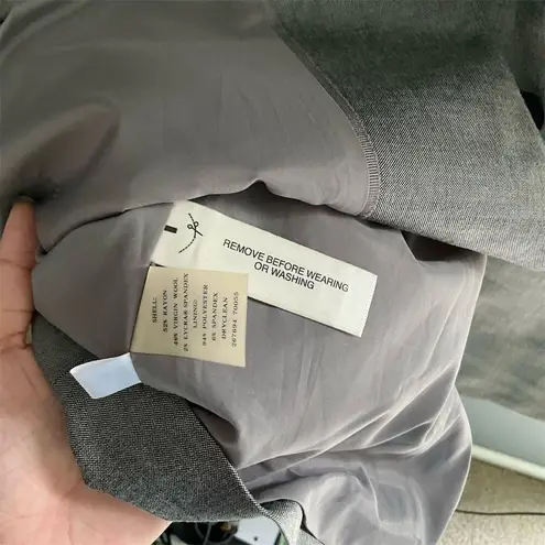 Ann Taylor Women's Gray Blazer Size 0 Single-Breasted One-Button Jacket