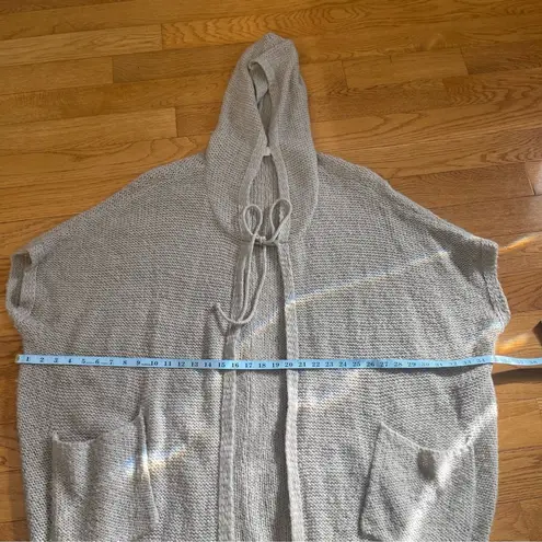 VELVET By Graham & Spencer women's hoodie long open front cardigan wool blend S Tan