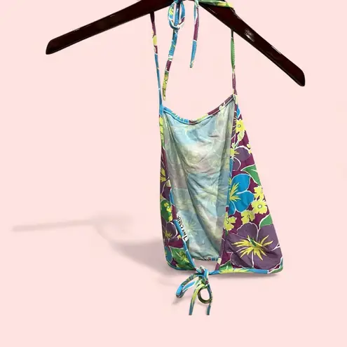 Her Pony Cute the label NWT tropical halter tie on top crop floral stretch