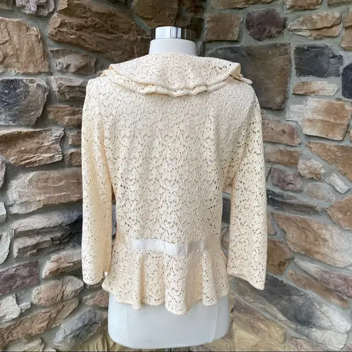 INC Cream Lace Jacket Size M