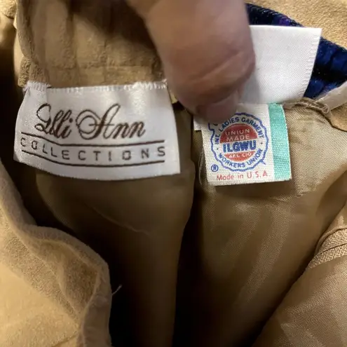 Vintage Lilli Ann Collections Union Made Tan High Rise Tan Suede Midi Skirt 29"