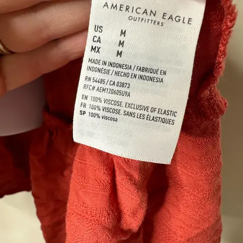 American Eagle  Rust Red Babydoll Tiered Tank Women's Medium NEW