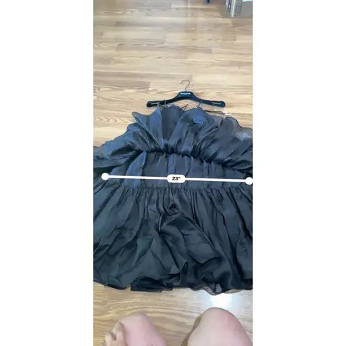 AJE. RUFFLED BLACK CLAUDIA TIERED MINI PARTY DRESS