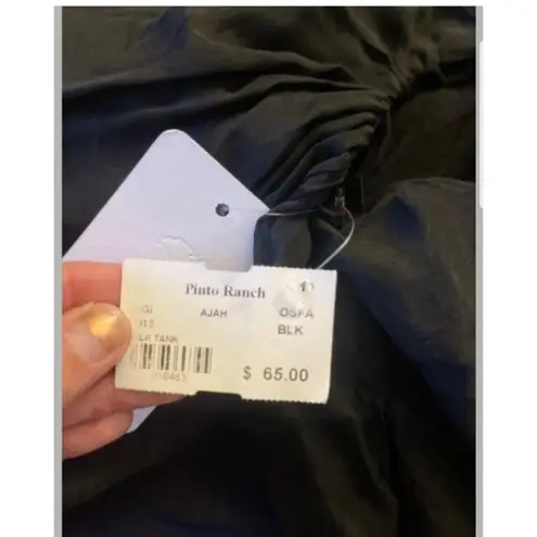 Pinto Ranch Silk Tank Top Womens Black Western Made in Italy Ajah Size Medium