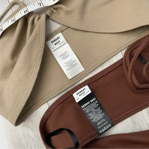 Sunday Best Tops cora crop cutout halter womens Brown (xsmall) party festival Size XS