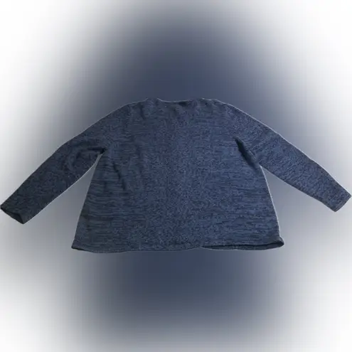 Vintage Fall Autumn Thanksgiving Blue Patchwork Embroidered Knit Zip Sweater 1X