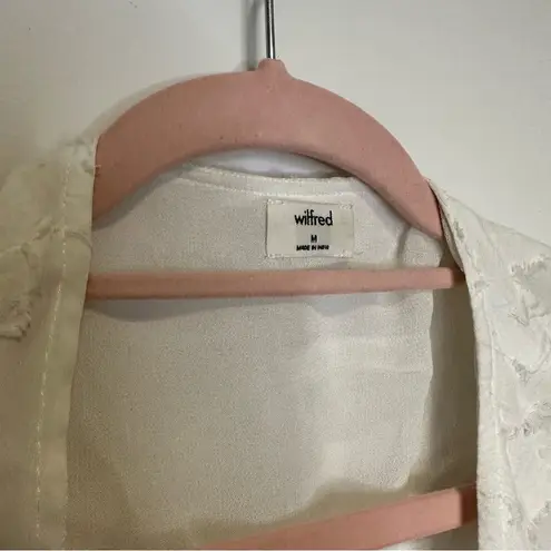 aritzia wilfred cropped wrap blouse size medium White