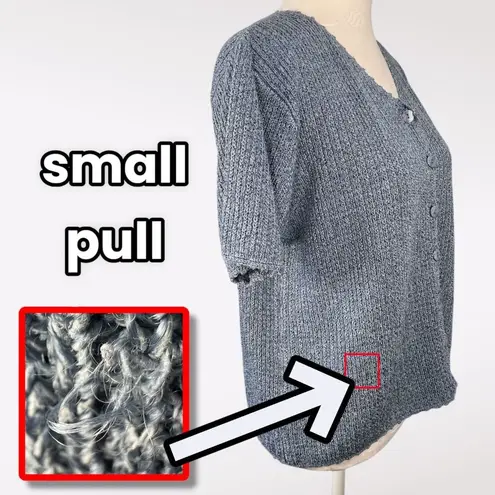 Sag Harbor VTG 90's Knit Short Sleeve Cardigan Sweater Silk Blend Large