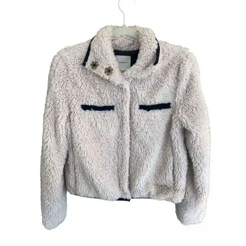 Thread and Supply  sherpa faux fur button snap jacket size small