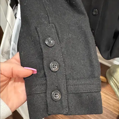 Anthropologie  Black A-Line Wool Coat