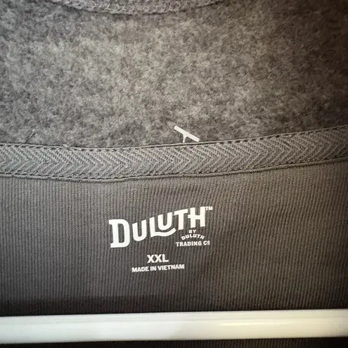 Duluth Trading Sweater Womens XXL Dark Gray Frost Lake Tunic Fleece Pullover