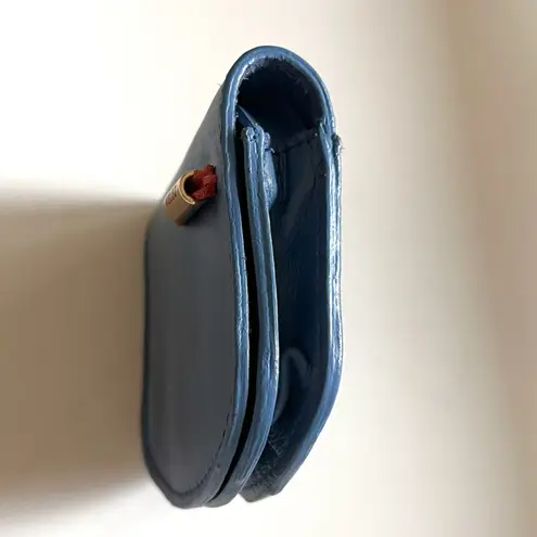 Velez Blue Leather Coin Pouch Mini Wallet Snap Closure Compact Small Case Unisex - Image 3