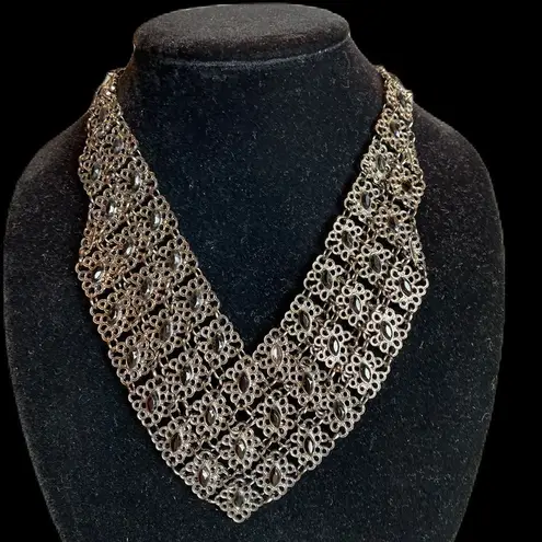 Neiman Marcus - #405 Pewter and Onyx Statement Necklace