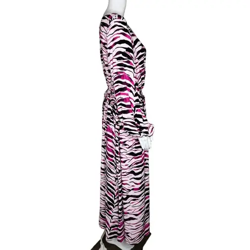 Eloquii Dress Womens 16 Pink Black Zebra Print Maxi Dress Rocker Edgy Statement