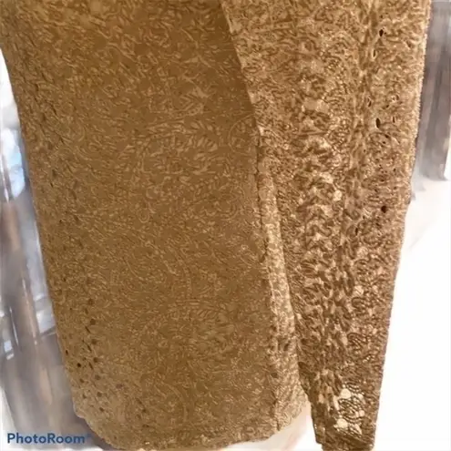 JM Collection gold brocade blouse Size large