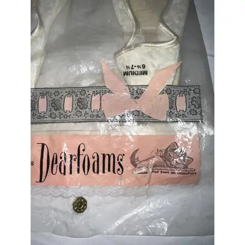 Dearfoams Vintage Lace Slippers Medium 6.5-7.5 Made in USA NWT Original Bag