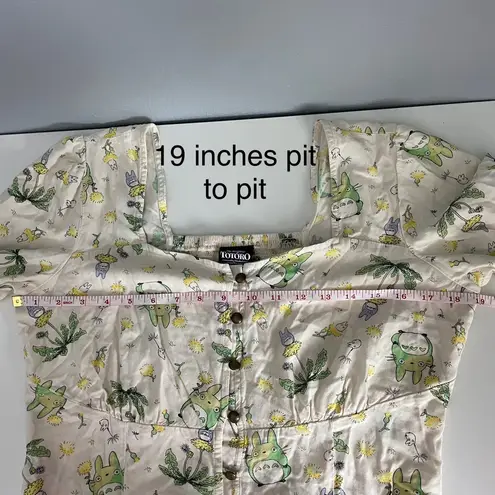 Hot Topic Ghibli My Neighbor Totoro Balloon Sleeve Blouse Green Size L