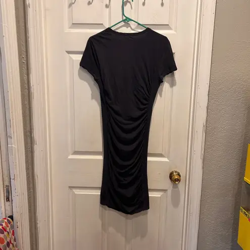 James Perse Standard Gray Ruched T Shirt Dress Made in USA Women's 3 Large