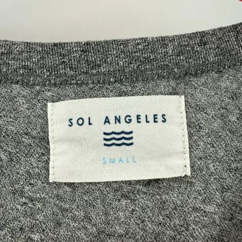 Sol Angeles Hope Tank Top Size Small Gray Yellow Cotton Blend Casual Sleeveless