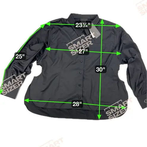 Reebok x Cardi B Black Long Ruched Sleeve Side Cutout Active Shirt NEW Size 3X