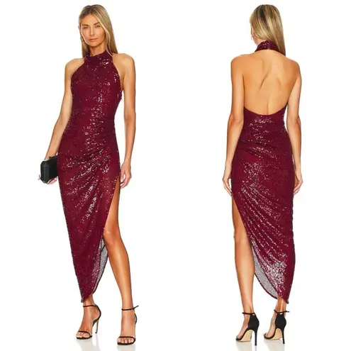 NWT ITMFL Marissa Cocktail Sequin Dress in Wine Sz XS Red