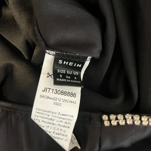 SheIn Black Satin Backless Dress